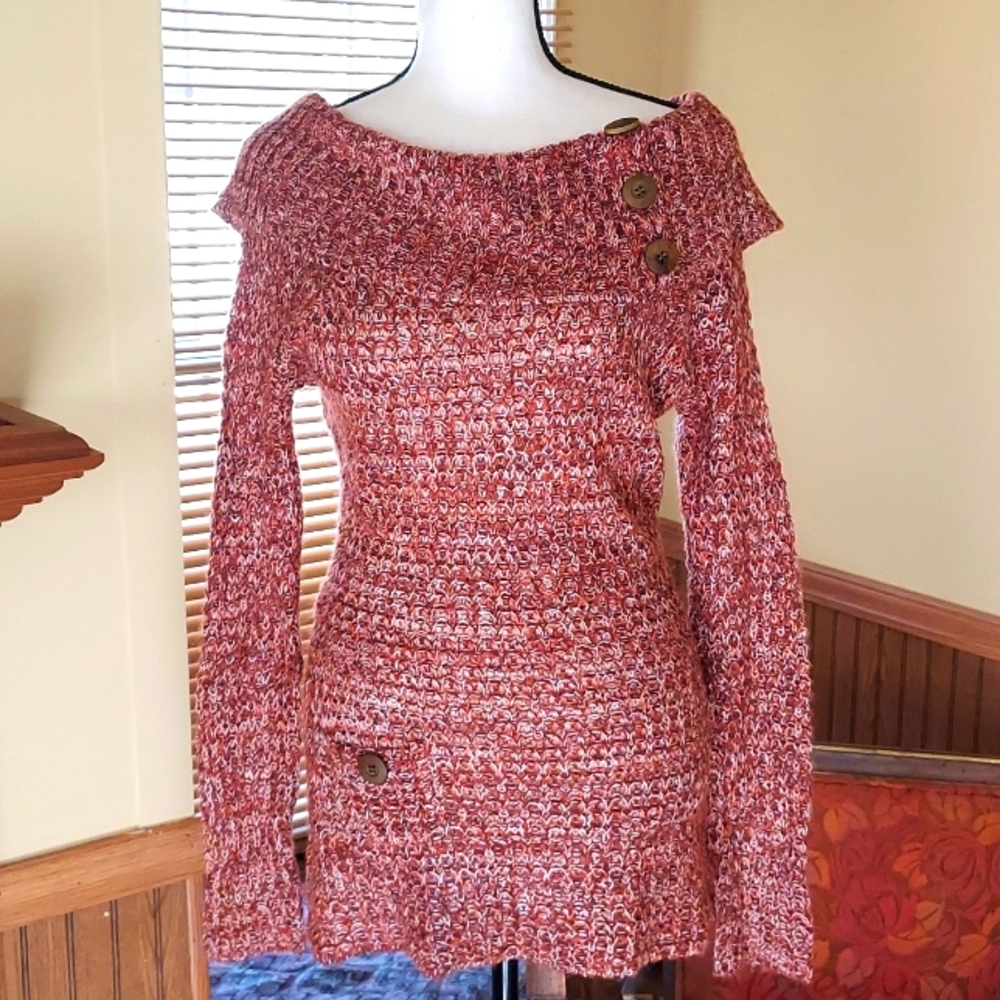 Cowl neck off the shoulder sweater by Glimmer by JJ Basics